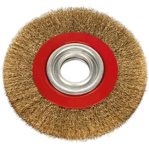 High-Quality 150mm Brass Coated Steel Wire Brush Wheel for Bench Grinders