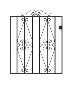 STIRA Metal Scroll Low Flat Garden Gate 762mm GAP x 914mm High ST01ZP