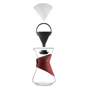 Bloom & Flow Pour-over Coffee Brewer Black Red