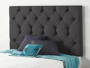 Somnior Premier Plush Black 6FT Memory Foam Divan Bed With 2 Drawers, Mattress & Headboard - Super King