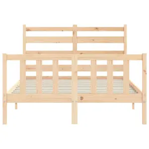 Berkfield Bed Frame with Headboard 140x190 cm Solid Wood