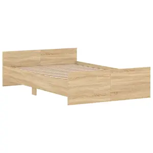 Berkfield Bed Frame with Headboard and Footboard Sonoma Oak 120x200 cm