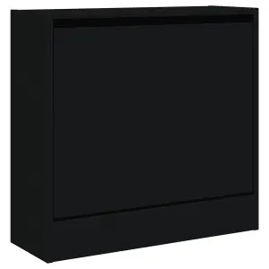 Berkfield Shoe Cabinet Black 60x21x57 cm Engineered Wood