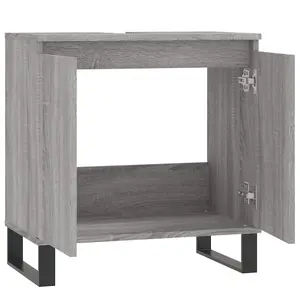 Berkfield Bathroom Cabinet Grey Sonoma 58x33x60 cm Engineered Wood