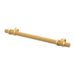 DecorAndDecor - AMELIA Matt Gold Knurled T-Bar Kitchen Cabinet Pull Handles - 320mm - Pair