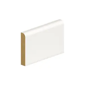 PACK OF 10 (Total 10 Units) - 14.5mm Thick Primed MDF Bullnose 10mm Skirting Board - 14.5mm (T) x 94mm (W) x 4200mm (L)