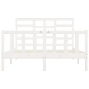 Berkfield Bed Frame White Solid Wood Pine 120x200 cm