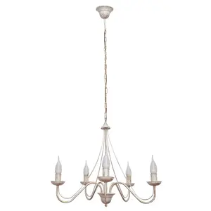 Luminosa Malbo Multi Arm Pendant Ceiling Light White, Gold 60cm