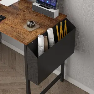 MCC Direct Computer Desk L Shaped Corner Desk with Adjustable shelves - Lotus 120cm Distressed Grey