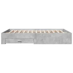 Berkfield Bed Frame with Drawers without Mattress Concrete Grey 160x200 cm