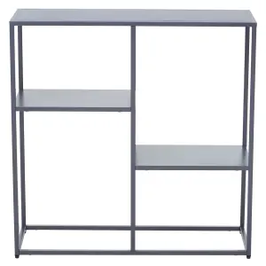 Interiors By Premier Stylish Grey Metal Multi Shelf Unit, Practical Design Corner Shelf Unit, Multi Level Narrow Shelving Unit