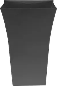 simpa 2PC Dark Grey Large Milano Plastic Gloss Planters.