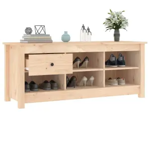 Berkfield Shoe Cabinet 110x38x45.5 cm Solid Wood Pine