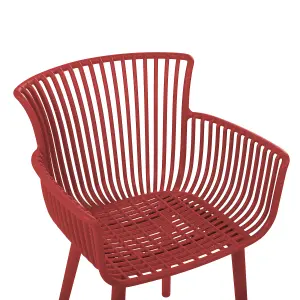 Set of 4 Garden Chairs PESARO Red