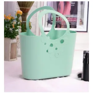 URBNLIVING 26cm Height Flexible Plastic Handbag Shaped Hanging Plant Flower Planting Planter Grow Bag Sage