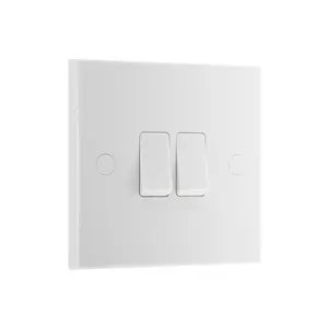 BG 16A 2 way 2 gang Light switch Gloss White