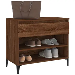 Berkfield Shoe Cabinet Brown Oak 70x36x60 cm Engineered Wood