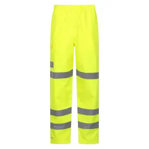 Mountain Warehouse Unisex Adult Waterproof High-Vis Work Over Trousers Yellow (S)