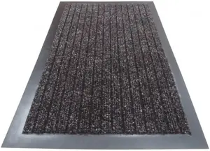 Ribbed Doormats. Machine Washable Door Mat suitable Kitchen doormats, mats, washable mats, office mats (Brown, 100cm X 150cm)