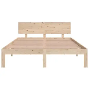 Berkfield Bed Frame Solid Wood 135x190 cm Double