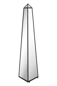 MirrorOutlet The Obelisk Black Metal Edged Mirrored Garden Ornament 150CM X 30CM X 30CM