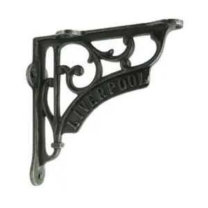 Oakcrafts - Pair of Antique Cast Iron Liverpool Shelf Brackets - 125mm x 125mm