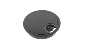 Metal desk cable grommet - 60 mm - black