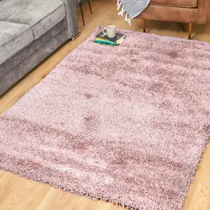 Rose Pink Thick Shaggy Rug - California - 160x230cm (5'4"x7'8")