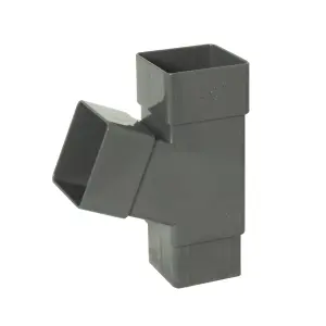 FloPlast Anthracite grey Square Gutter branch