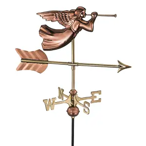 Cottage Angel Copper Weathervane - H60 x W53 x L28 cm