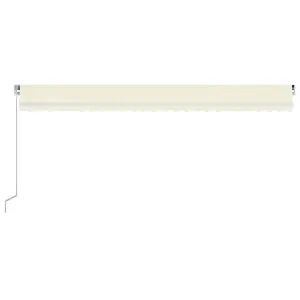 Berkfield Manual Retractable Awning with LED 600x300 cm Cream