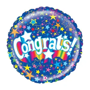 Betallic Congrats Mighty Bright Foil Balloon Multicoloured (One Size)