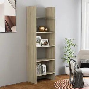 Berkfield Book Cabinet Sonoma Oak 60x35x180 cm Engineered Wood