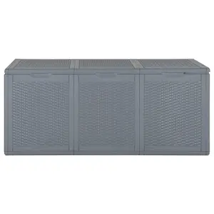 Berkfield Garden Storage Box Grey PP Rattan 270 L