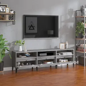 Berkfield TV Cabinet Grey Sonoma 150x30x44.5 cm Engineered Wood