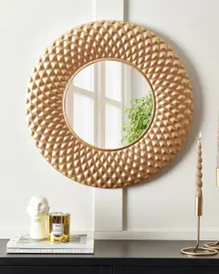 Beliani Glam Wall Mirror COMBE Metal Gold