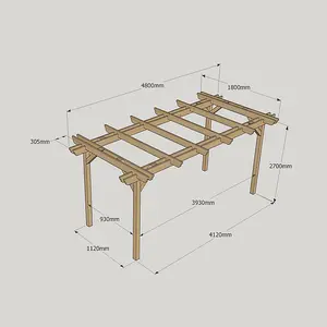 Double Garden Pergola - Wood - L180 x W480 x H270 cm - Light Green