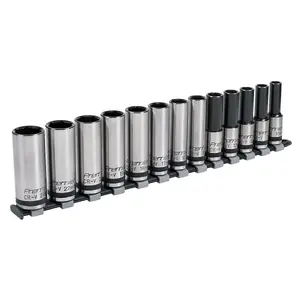 Sealey Socket Set 13 Pieces 1/2" Square Drive Deep Lock-On Metric AK2745B