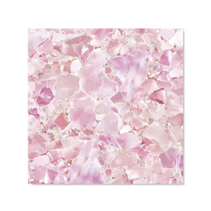 Light Pink Quartz Effect Premium Glass Kitchen Splashback W900mm x H650mm