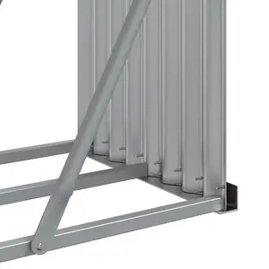 Log Holder Light Grey 234x45x100 cm Galvanised Steel