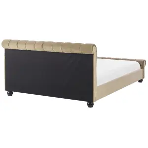 Velvet EU Super King Bed Beige AVALLON