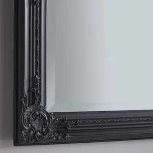 Wall Mirror Highbury Antique Rectangular Shape with Black Frame - H 104cm x W 74cm x D 3.5cm for Hanging in Any Living Area