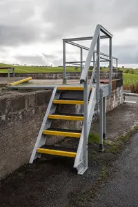 Anti-Slip GRP Stair Treads 55mm x 345mm x 3m Black/White