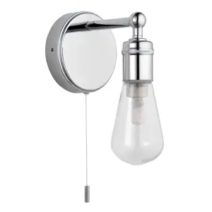 GoodHome Audun Chrome effect Bathroom Wired Wall light