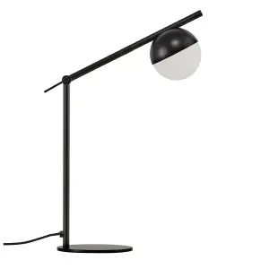 Nordlux Contina Indoor Living Dining Office Metal Table Lamp in Black (Diam) 10cm