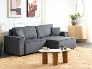 Corner Sofa KARILA Dark Grey Left Hand