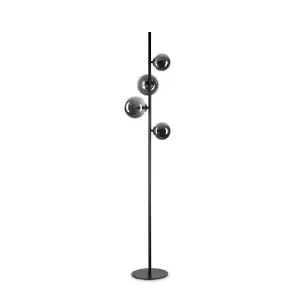 Luminosa PERLAGE 4 Light Multi Arm Floor Lamp Black, In-Built Switch, Non-Dim