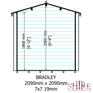 Shire Bradley 7x7 Log Cabin 19mm Logs