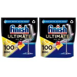 200 x Finish Powerball Quantum Ultimate Lemon Sparkle Dishwasher Tablets