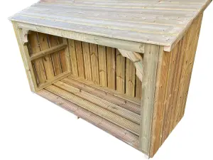 Premium Heavy Duty Wooden Log Store, Beautiful Quality Wood Store. Free engraving 190 cm No doors